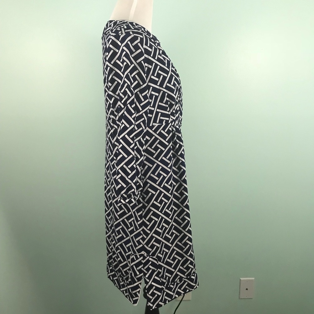 Elizabeth McKay Dress Size 8 Blue White Print - Picture 5 of 8